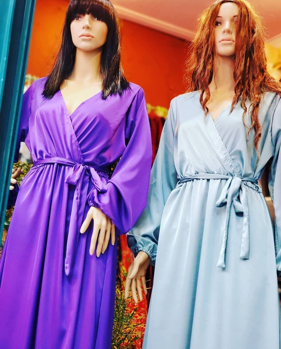 Handmade Purple Satin dress, size M,L