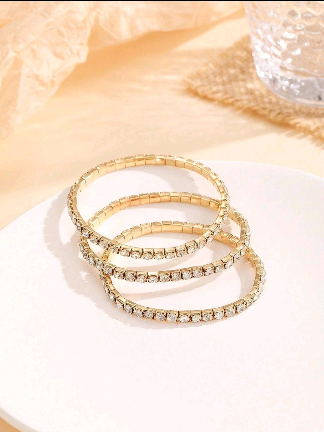 Crystal Stretchies, Gold, 3 per pack