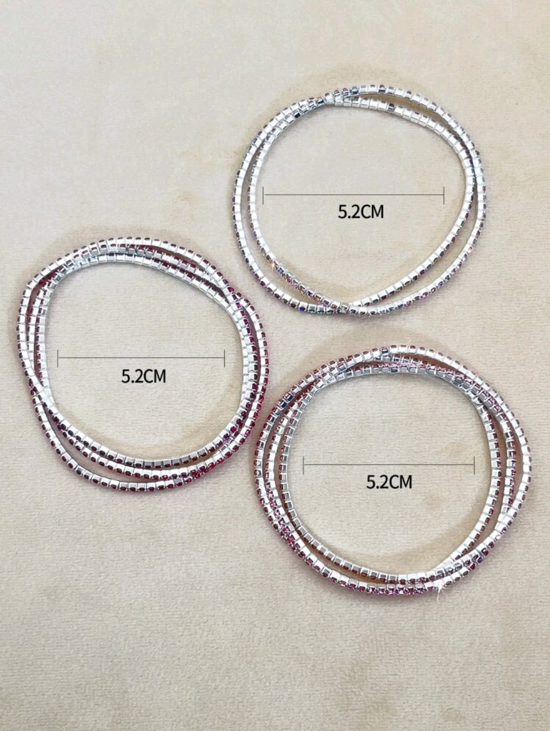 Crystal Stretchies, Pink, 8 per pack