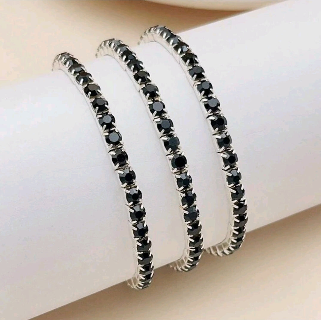 Crystal Stretchies, Black, 3 per pack