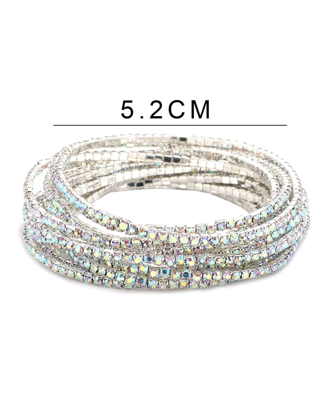 Crystal Stretchies, Silver multicolour, 8 per pack