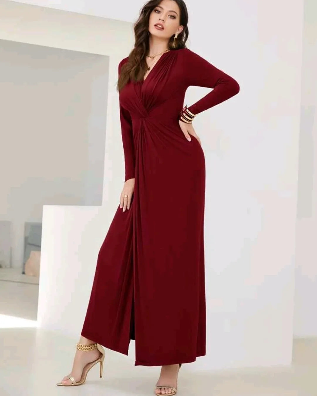 Dress,S, colour Reddish maroon