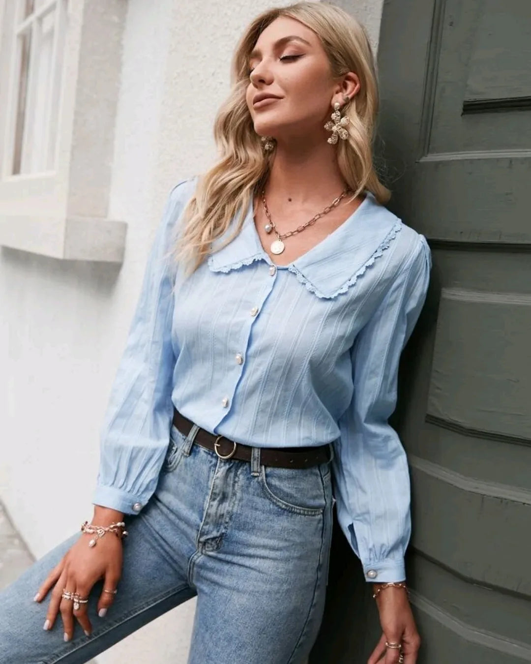 Cotton top pearl button size S,M