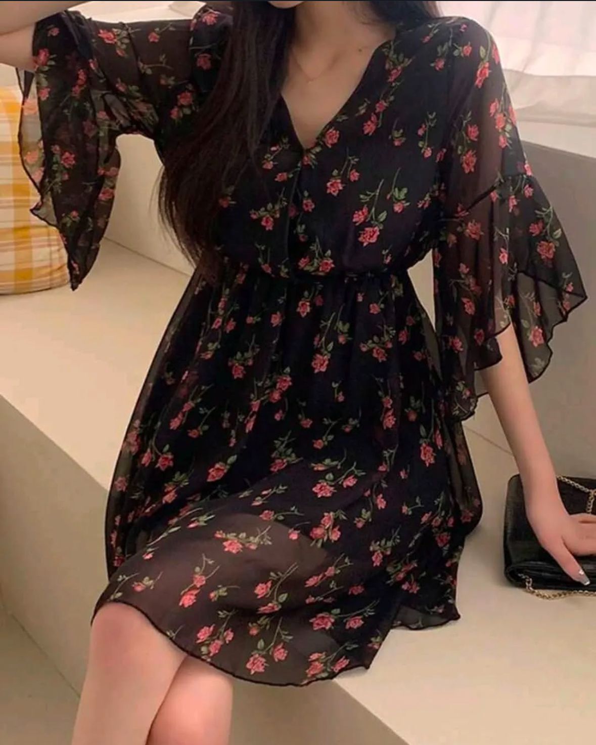 Floral Dress Black