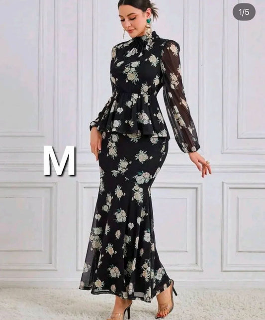 Black Dress Floral M
