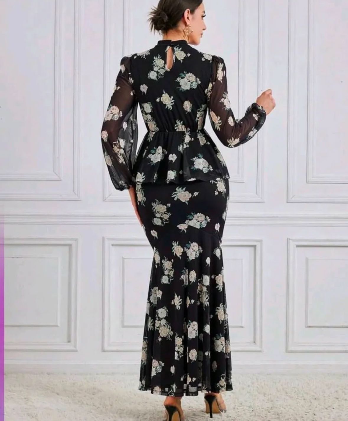 Black Dress Floral M