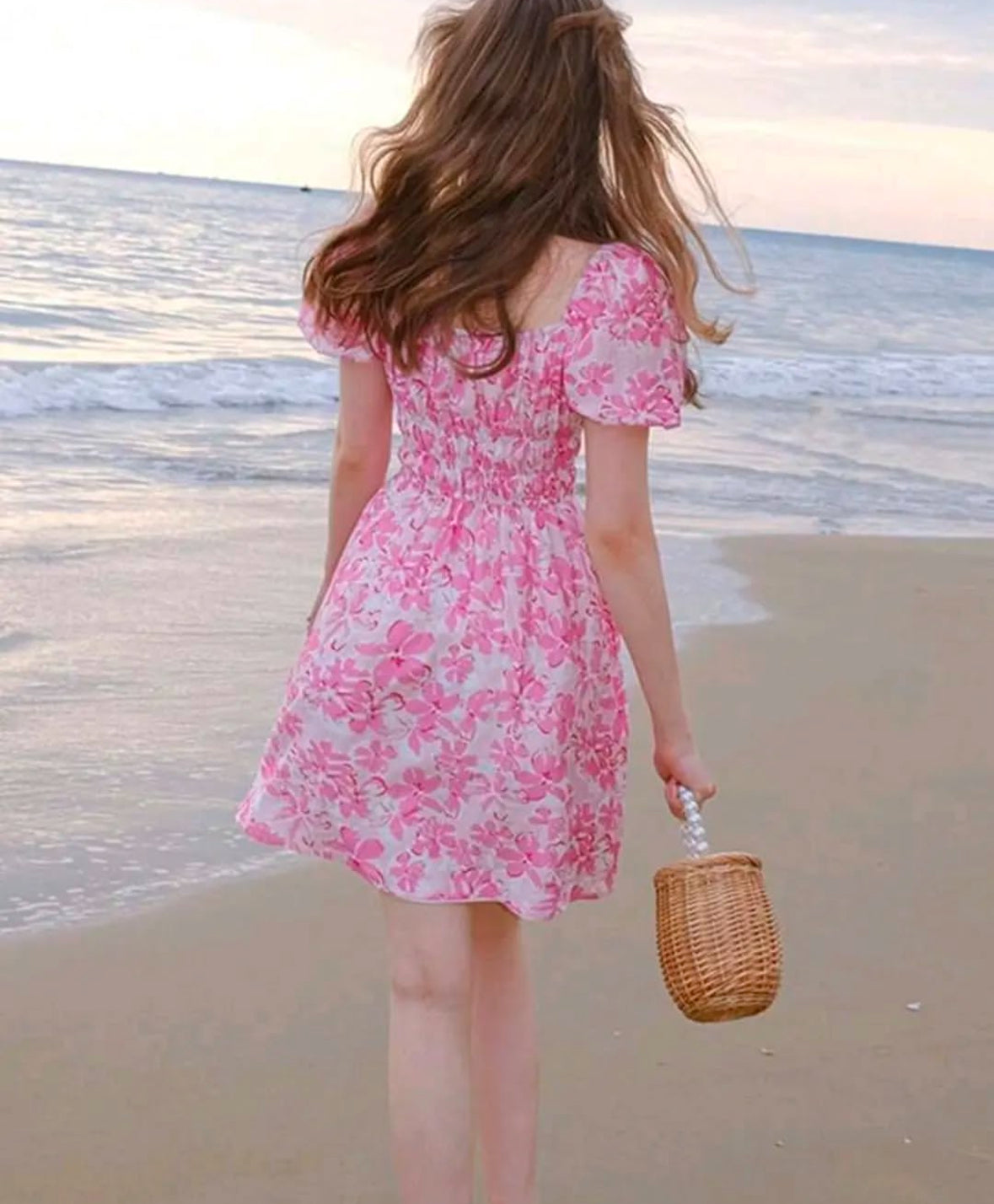 Pink floral dress