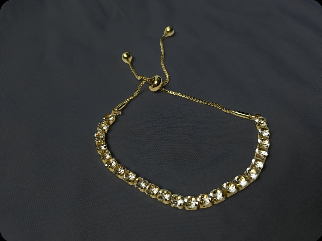 Bracelet - Yellow Gold & SWAROVSKI crystals.