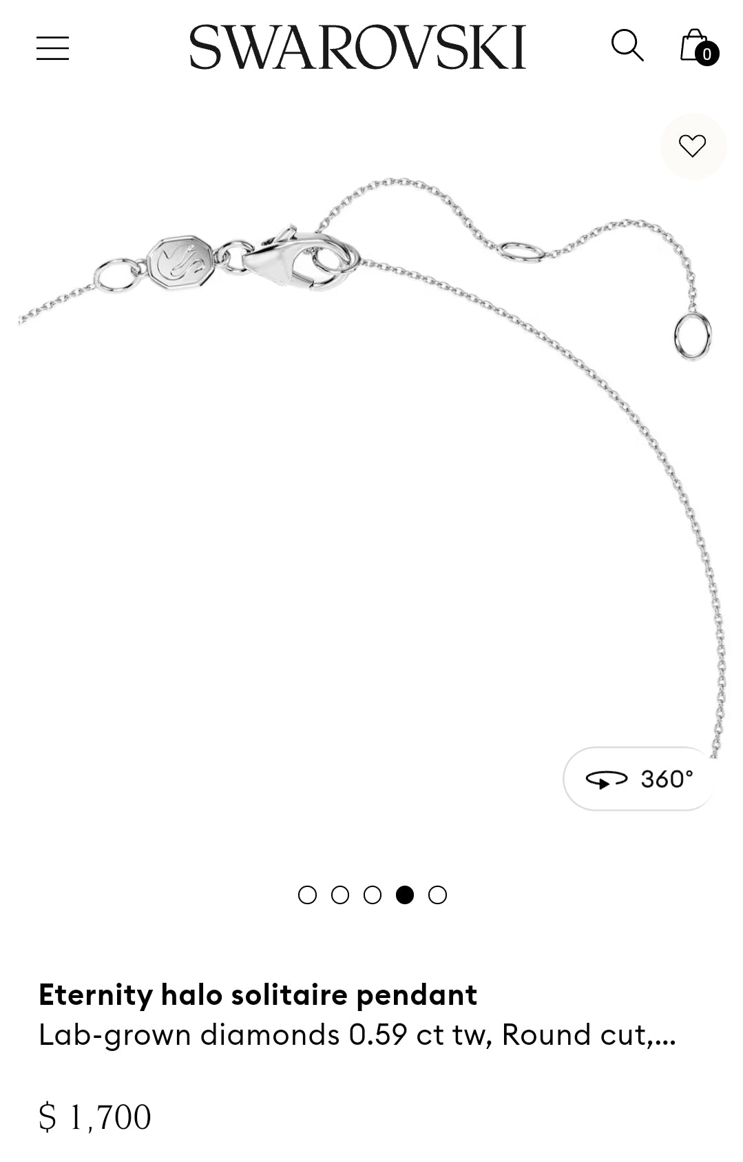 Eternity Solitaire pendant & necklace.