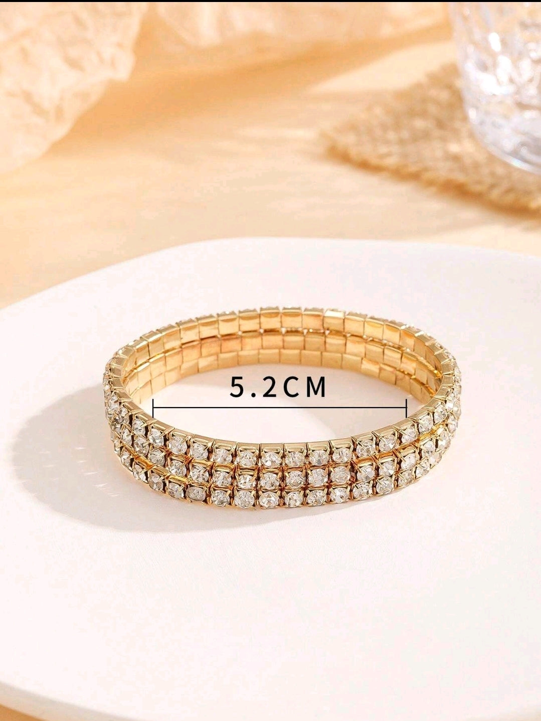 Crystal Stretchies, Gold, 3 per pack