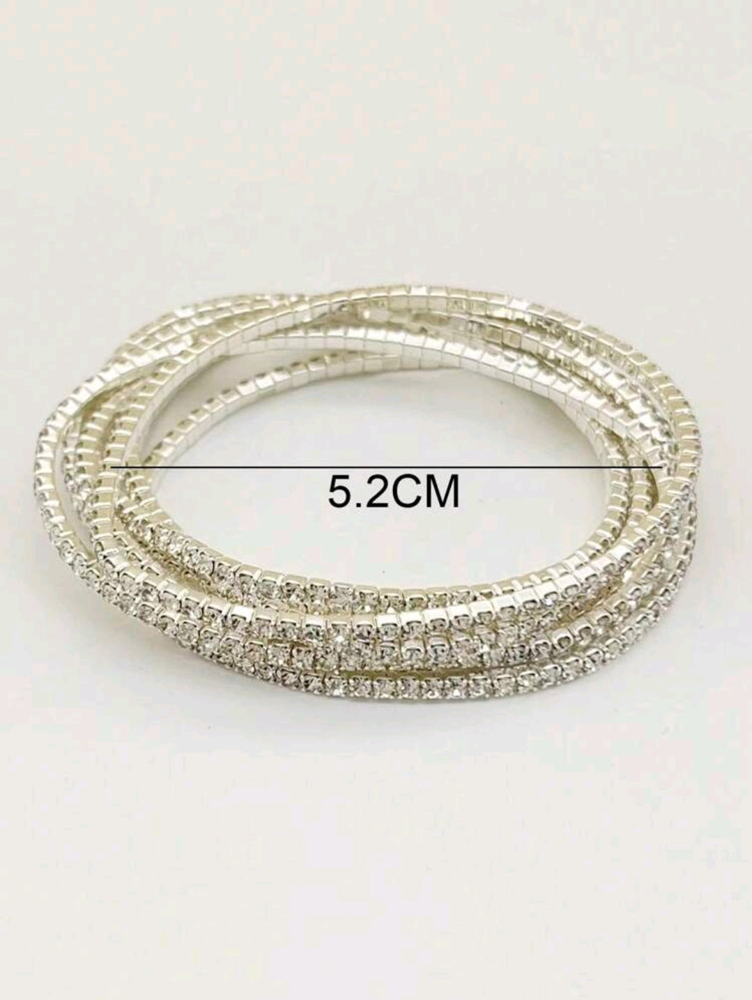 Crystal Stretchies, Silver, 8 per pack