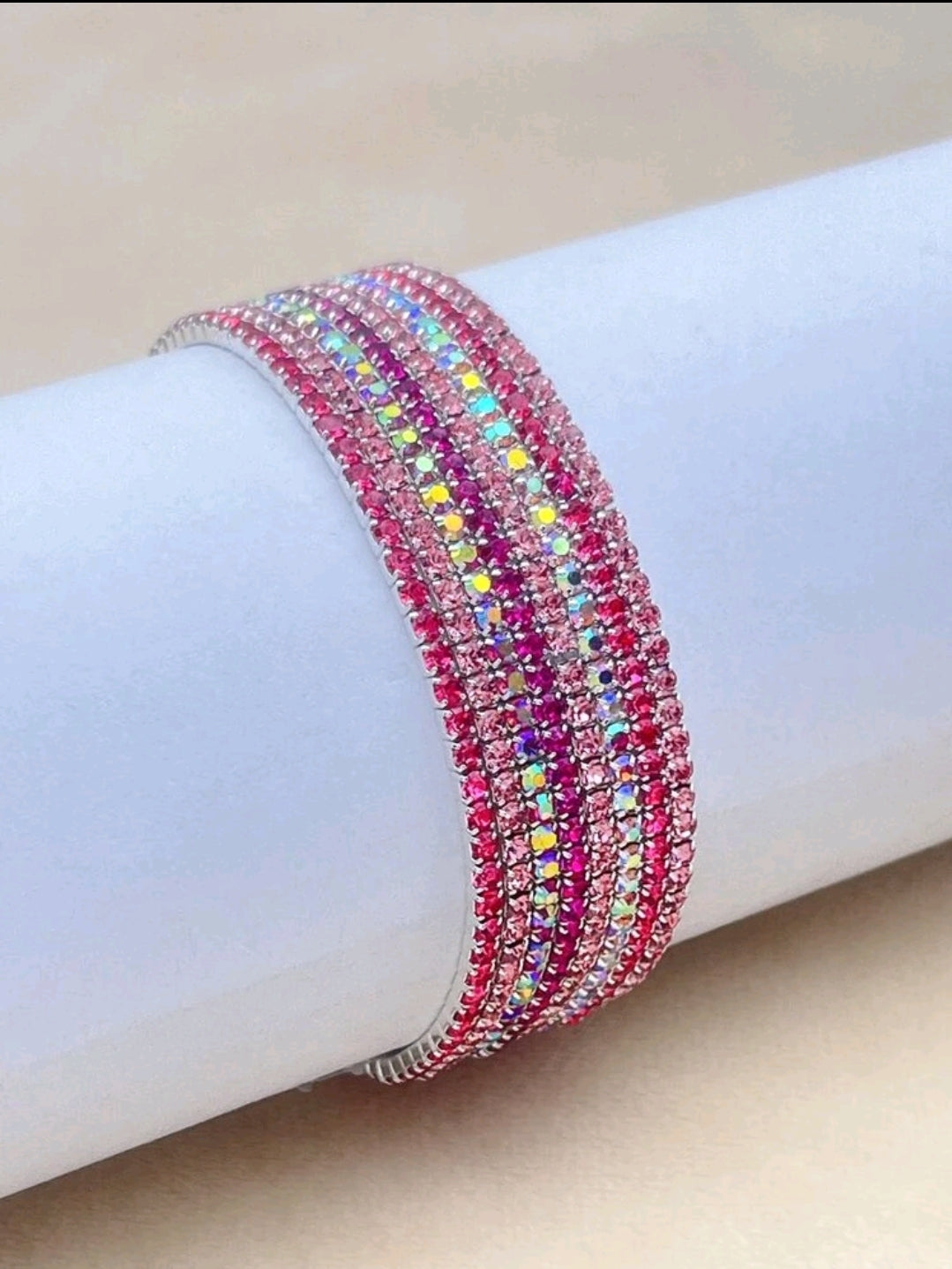 Crystal Stretchies, Pink, 8 per pack