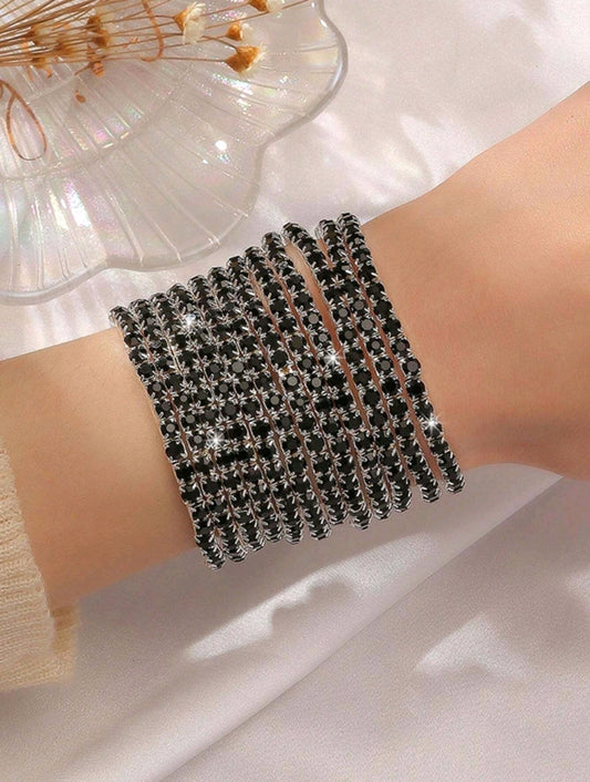 Crystal Stretchies, Black, 3 per pack