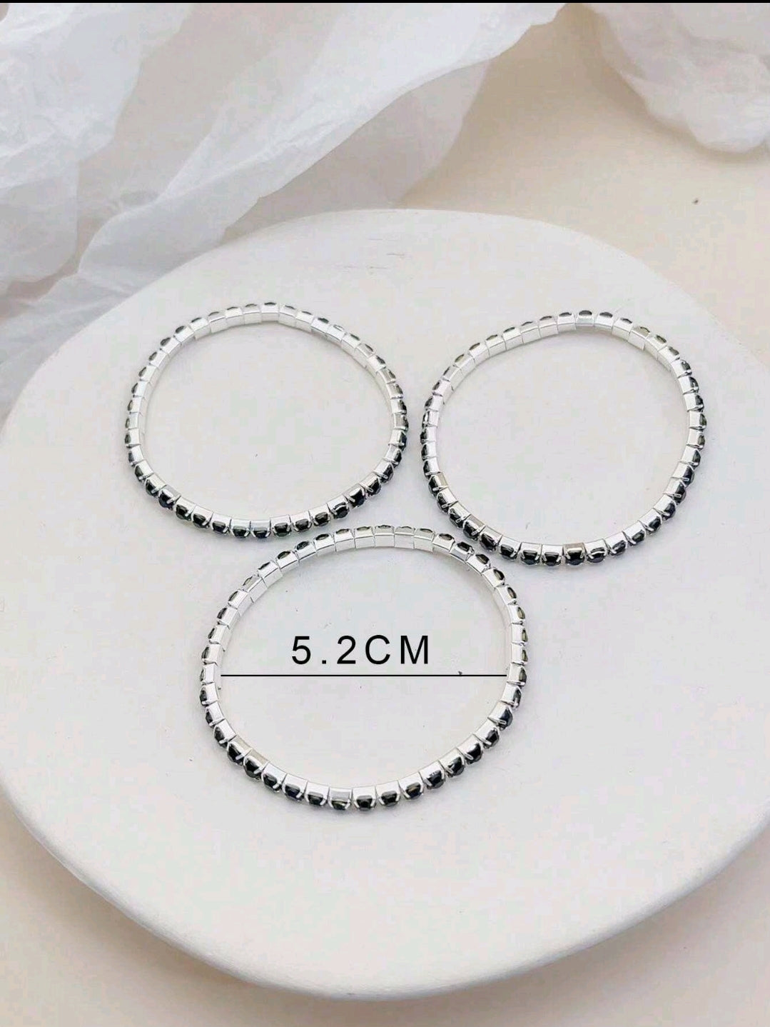 Crystal Stretchies, Black, 3 per pack