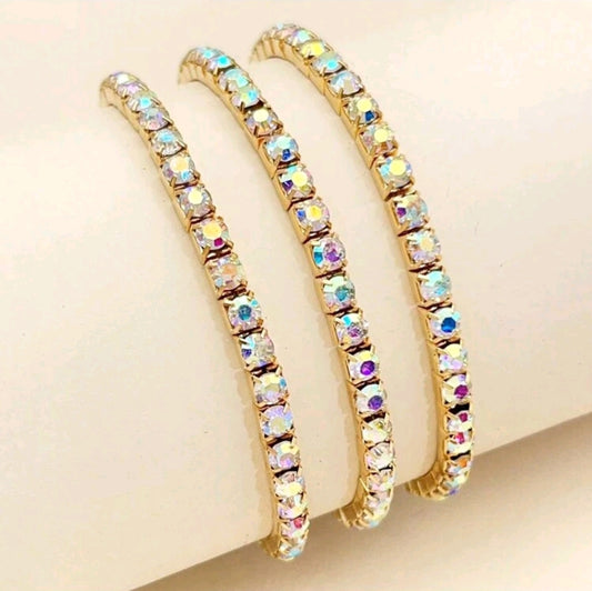 Crystal Stretchies, Gold Multicolour, 3 per pack