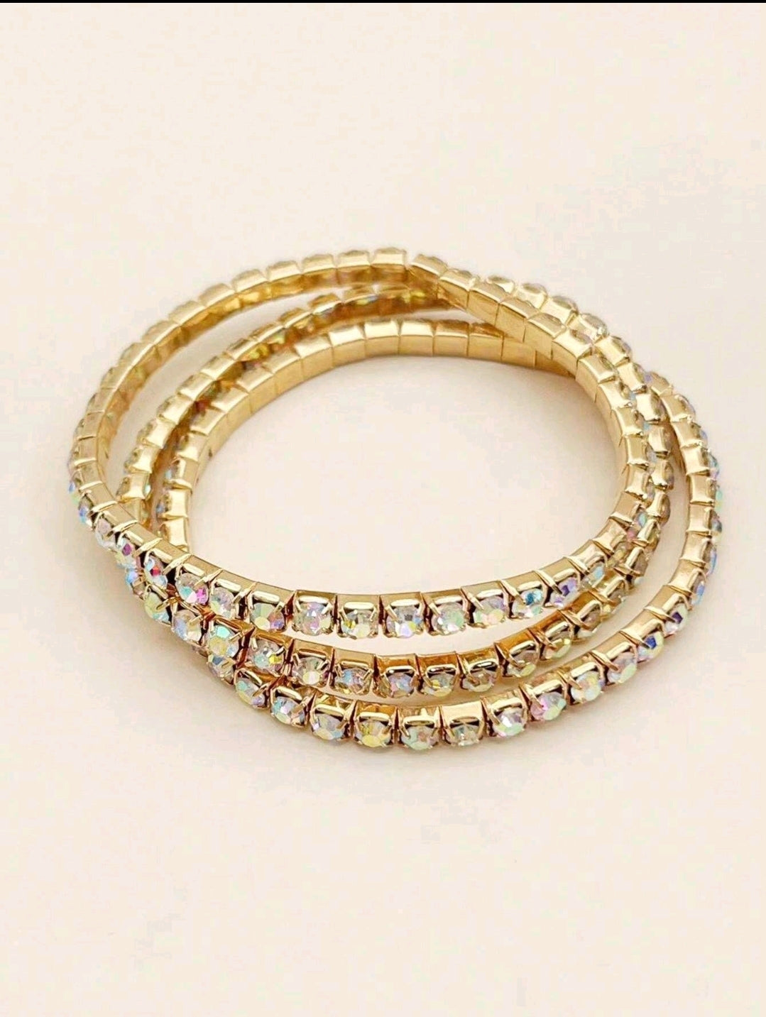 Crystal Stretchies, Gold Multicolour, 3 per pack