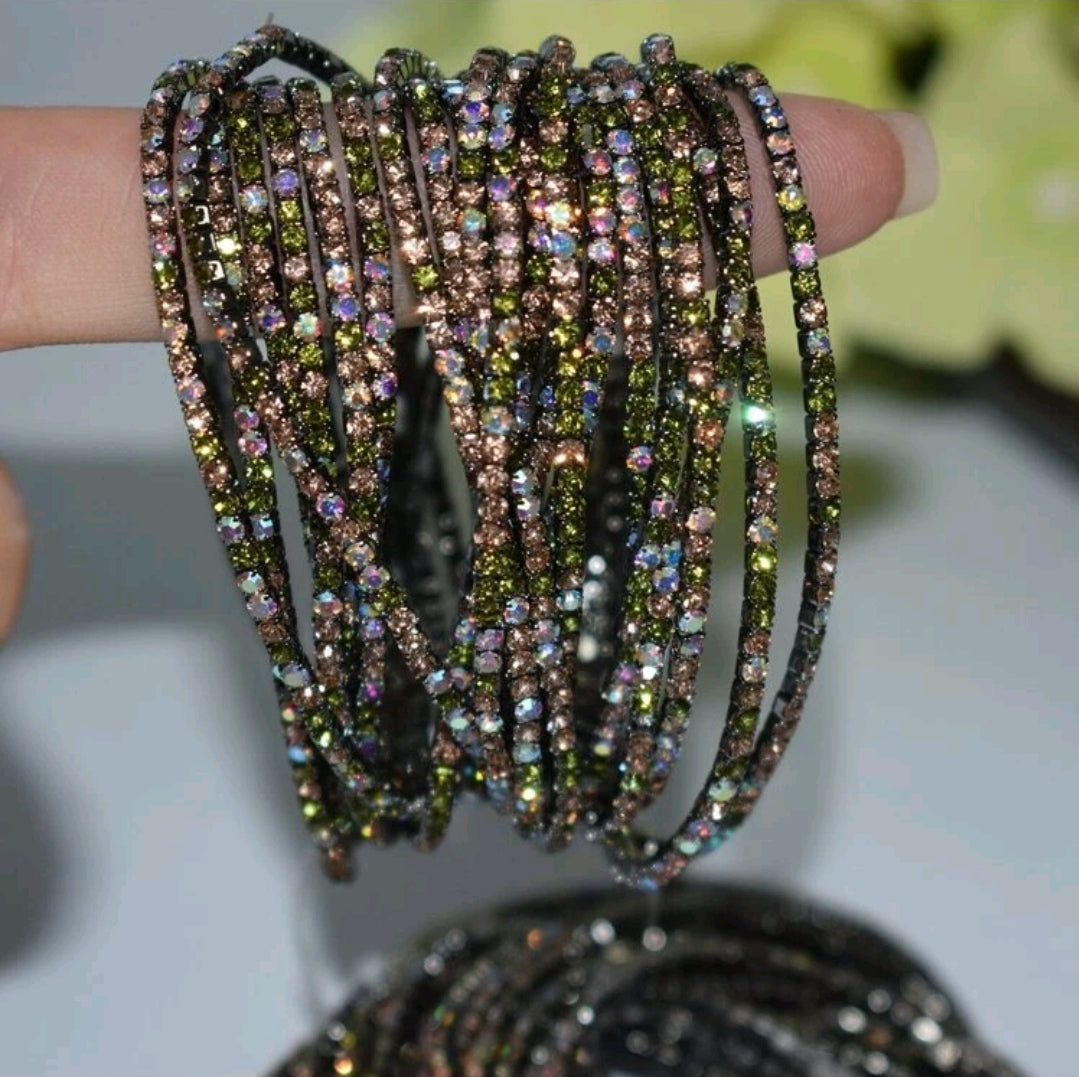 Crystal Stretchies, Black & Mix, 6 per pack