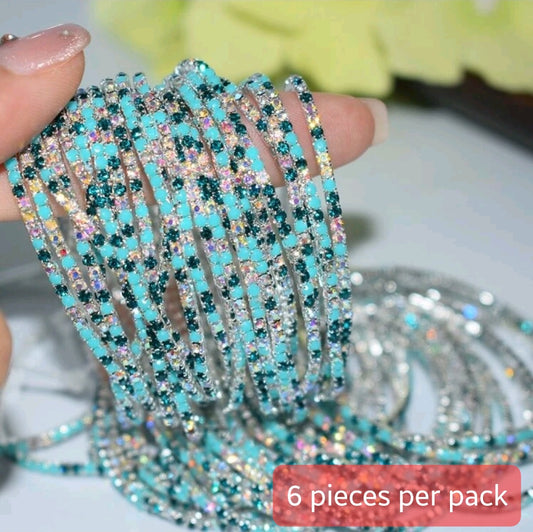 Crystal Stretchies, Ocean, 6 per pack