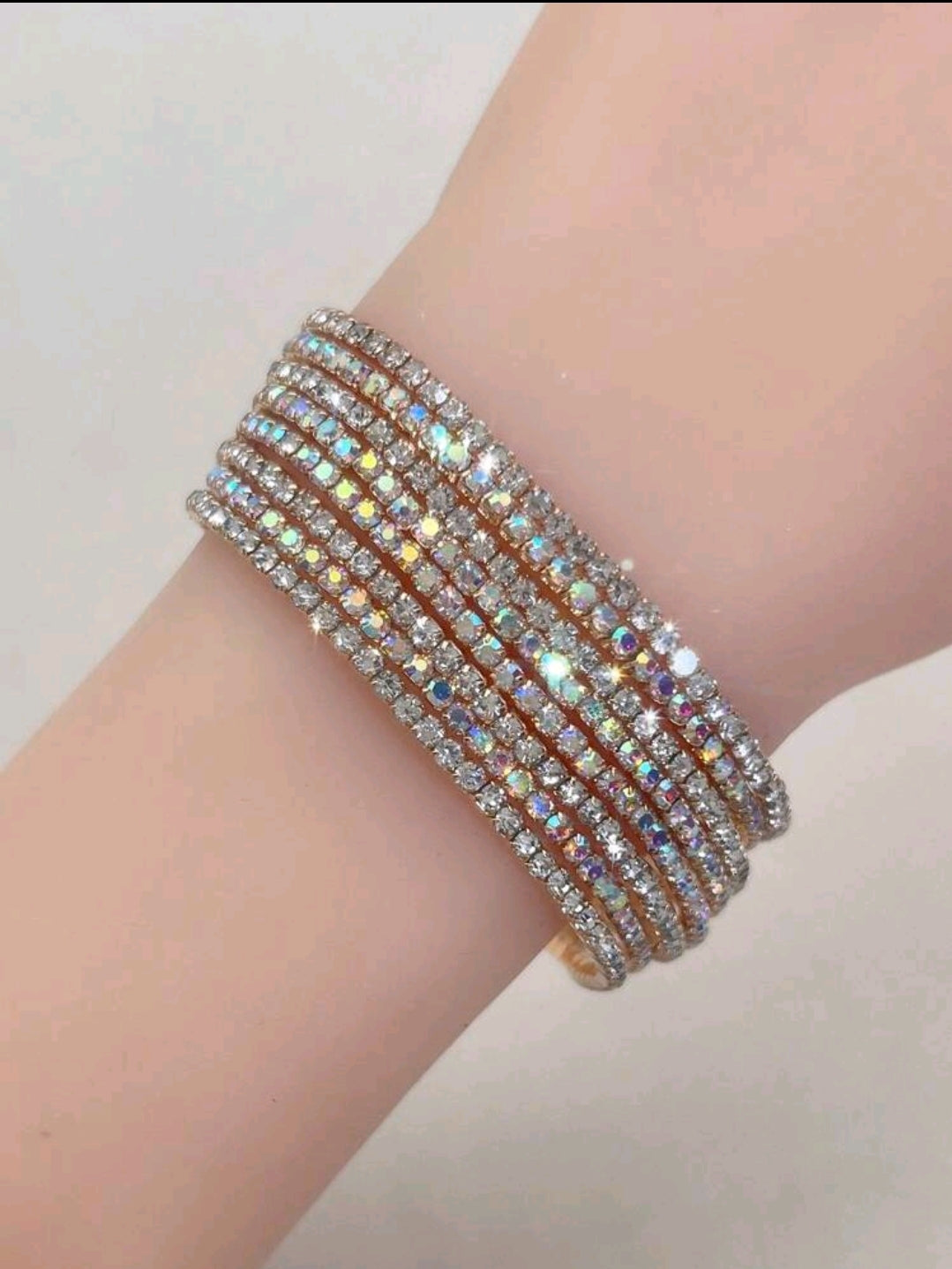 Crystal Stretchies, Gold multicolour, 8 per pack