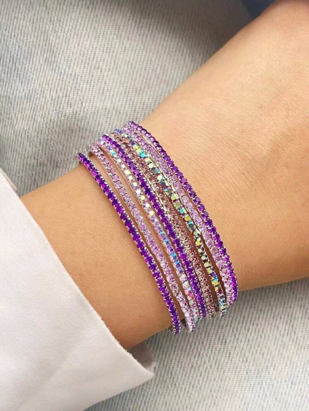 Crystal Stretchies, Purple, 8 per pack