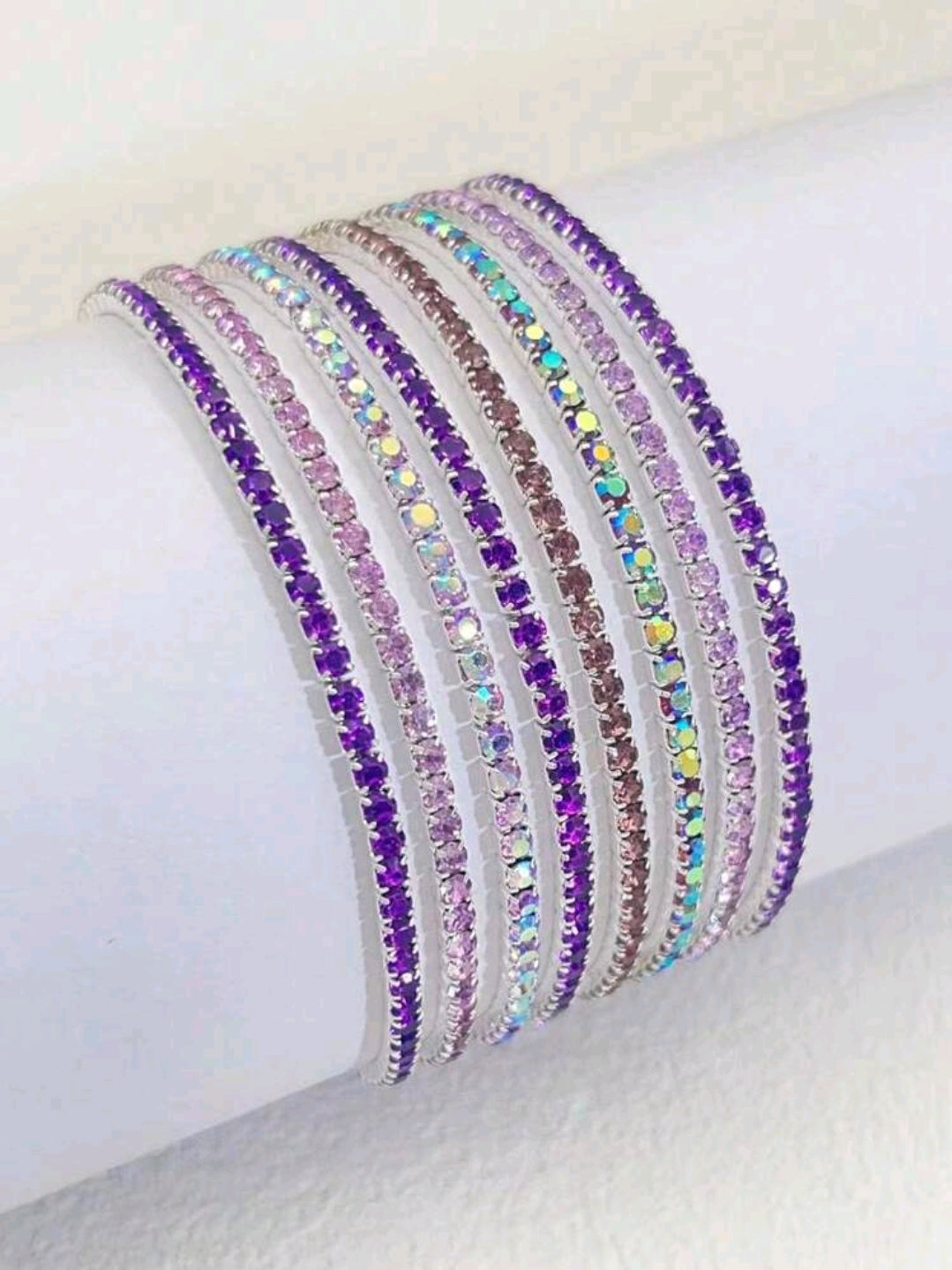 Crystal Stretchies, Purple, 8 per pack