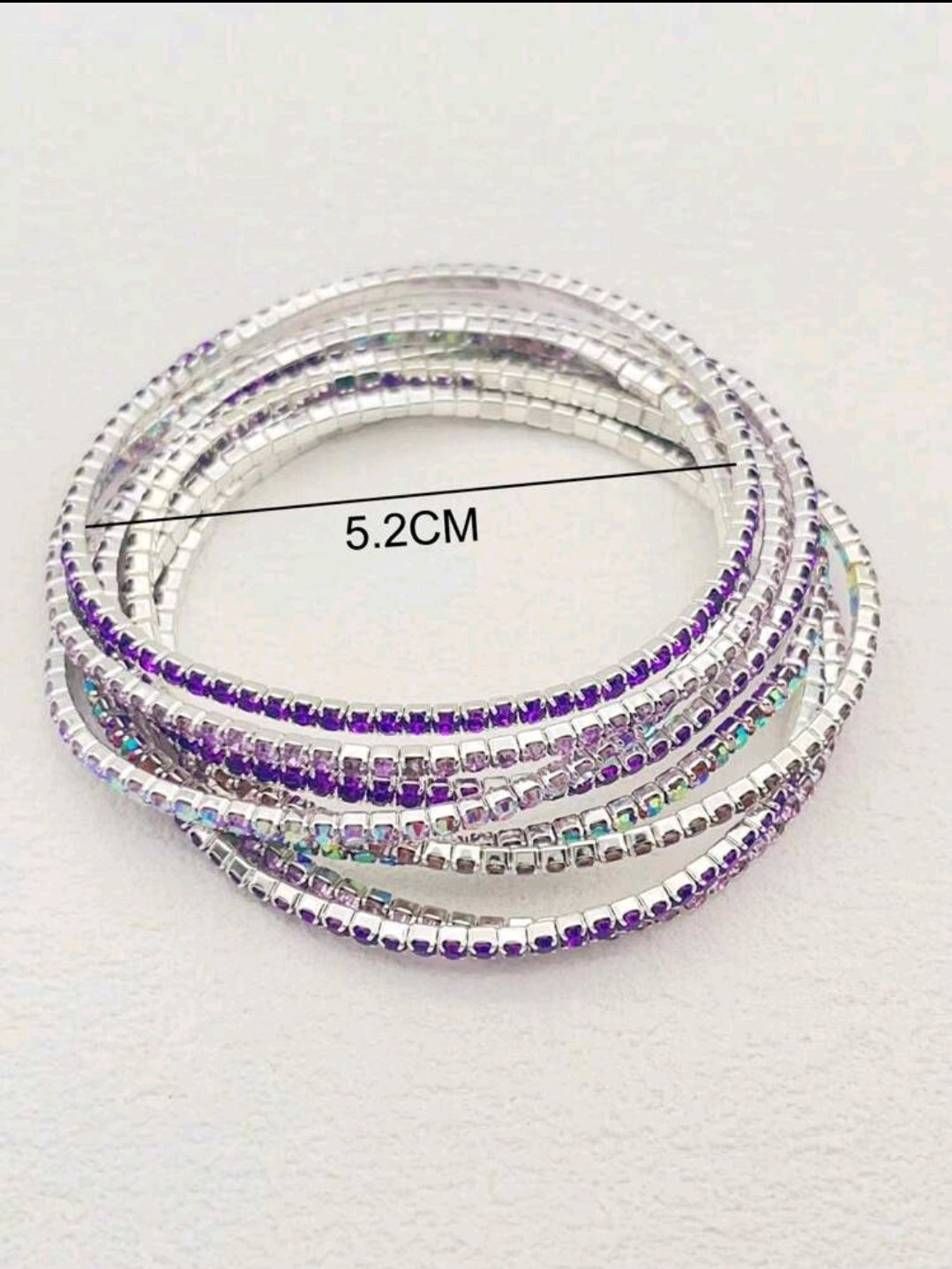 Crystal Stretchies, Purple, 8 per pack