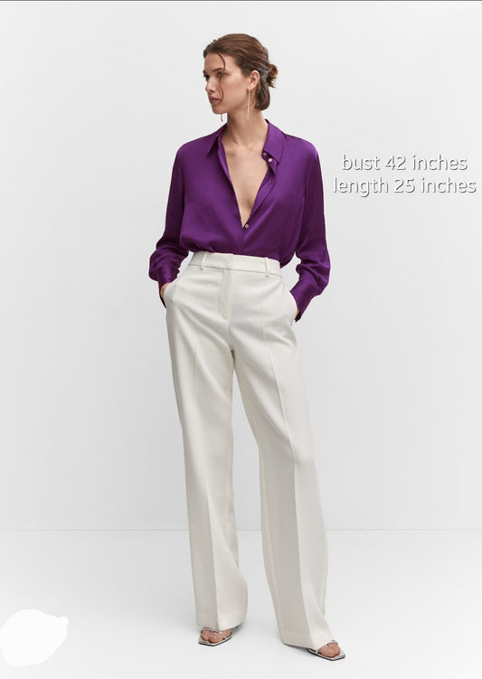 Purple satin top, L size