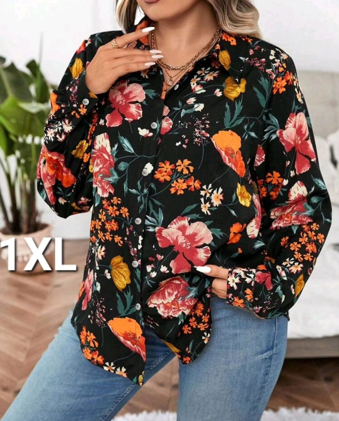 Flower top, 1XL