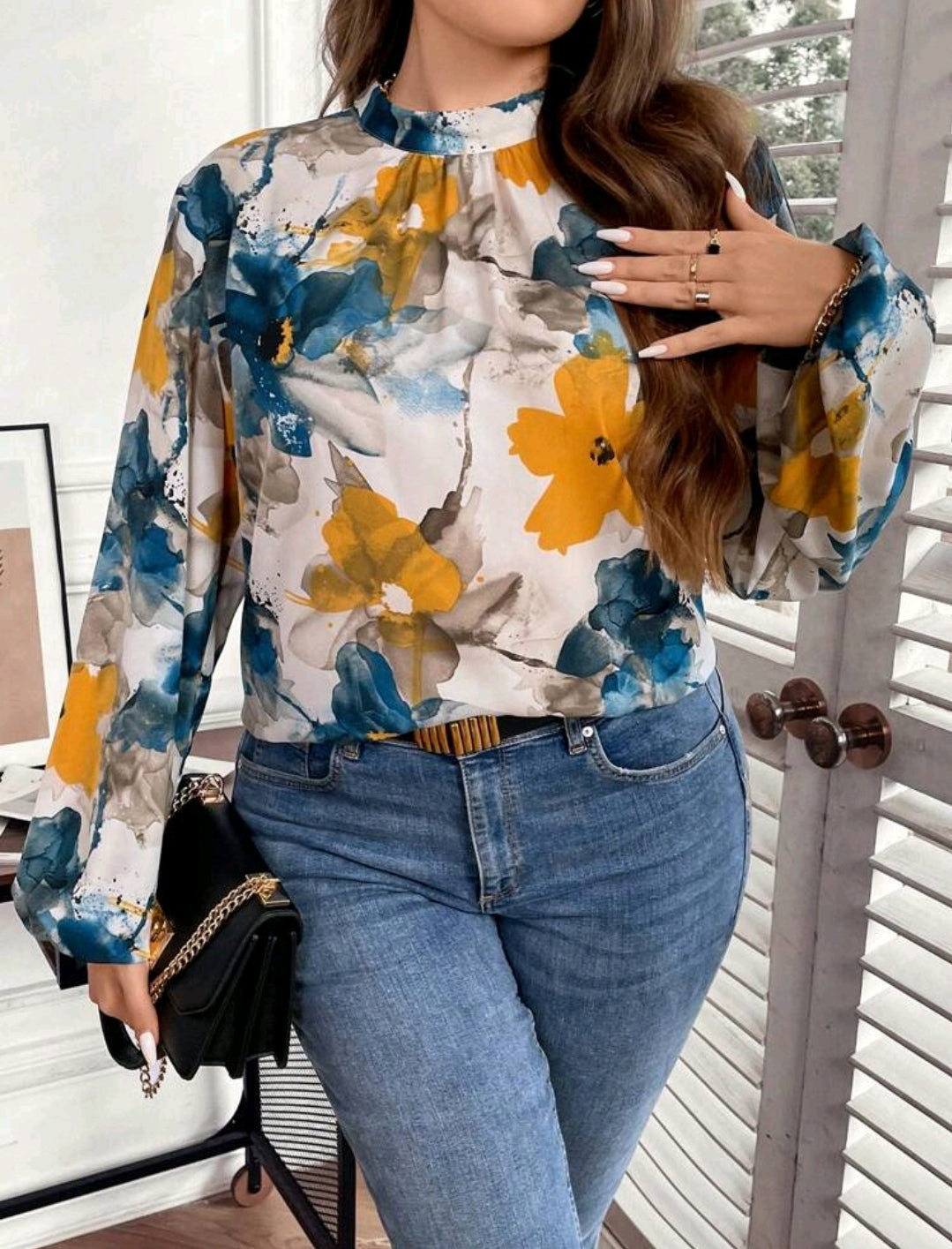 Y&B flower top, 0XL