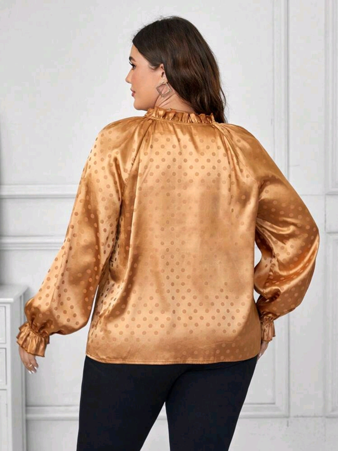 Satin gold top, 1XL