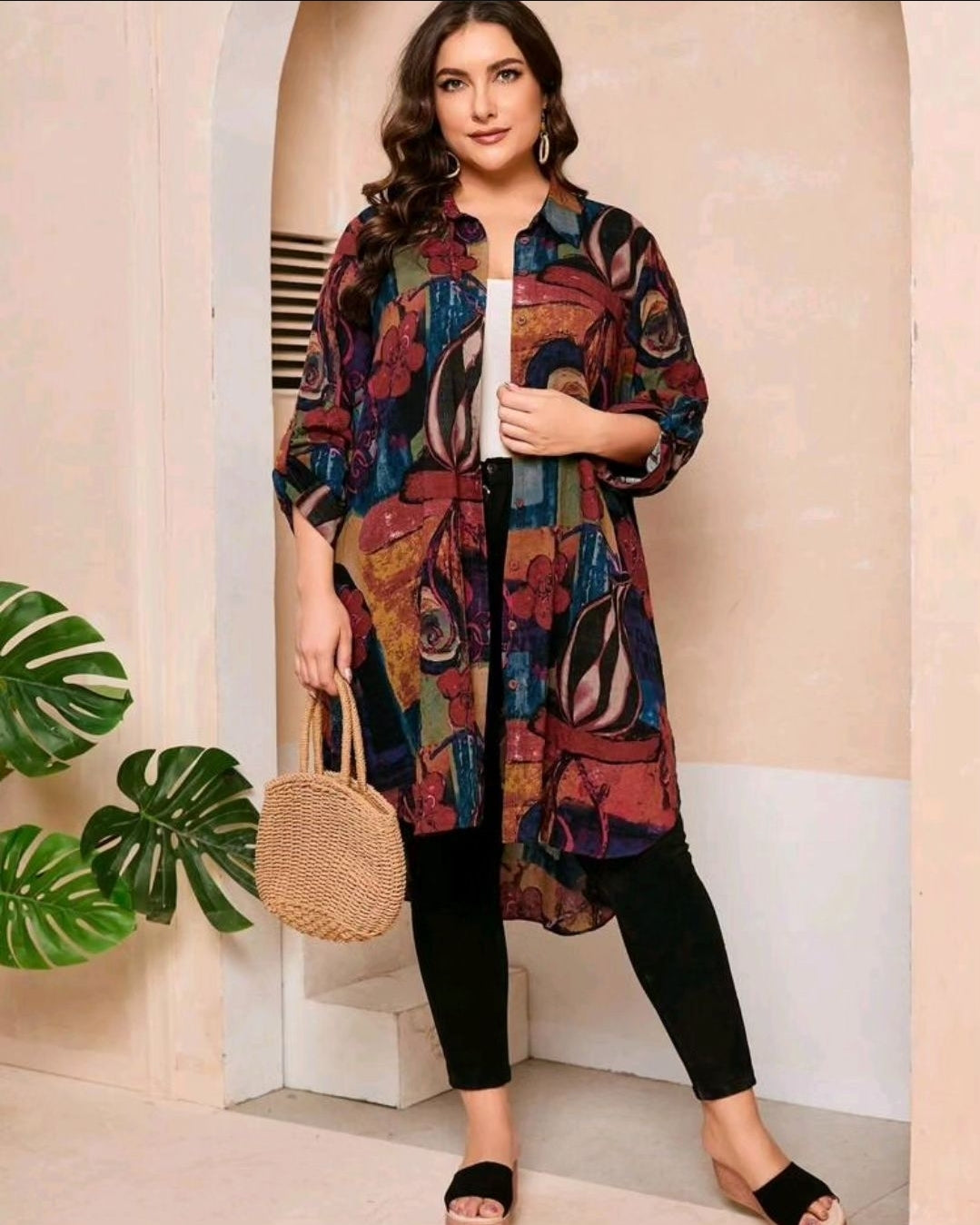 Long top multi colour, 1XL,2XL