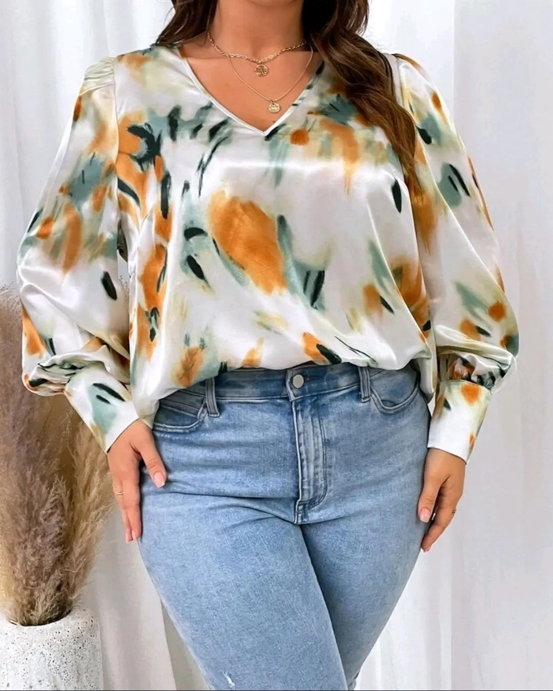 Satin top, 1XL