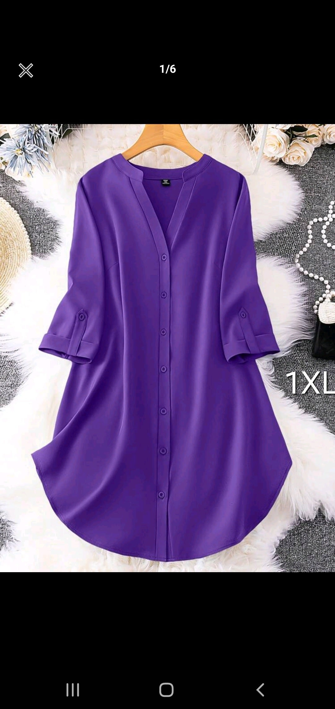 Purple long top, 1XL