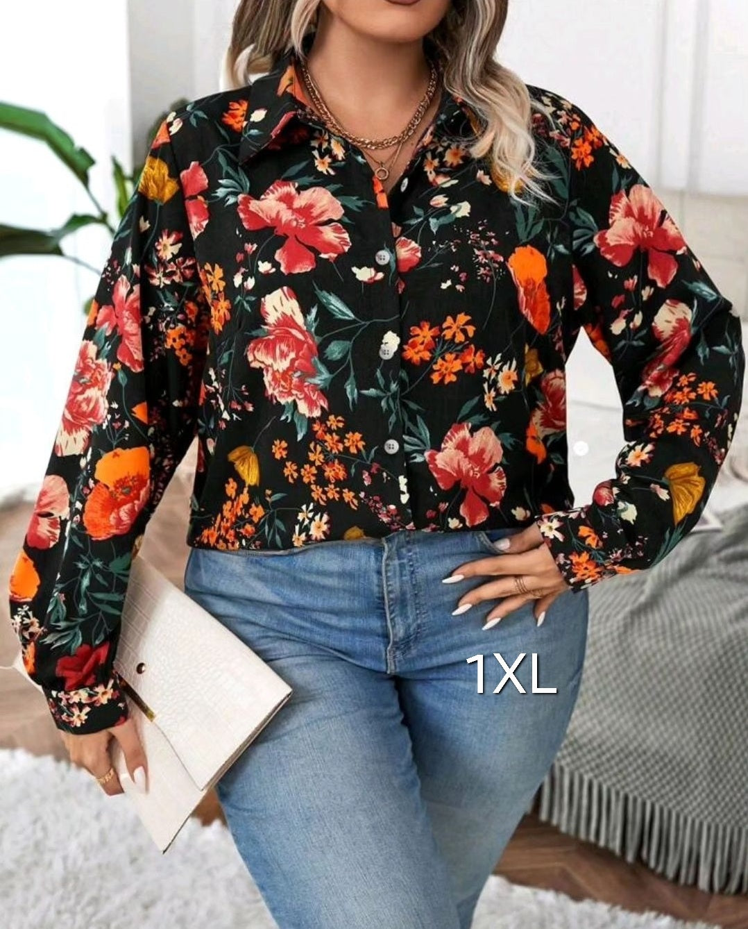 Flower top, 1XL
