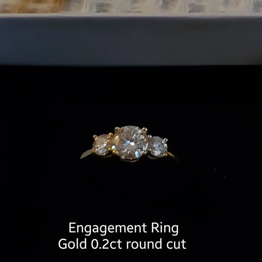 Gold Ring , Engagement Ring threestone
