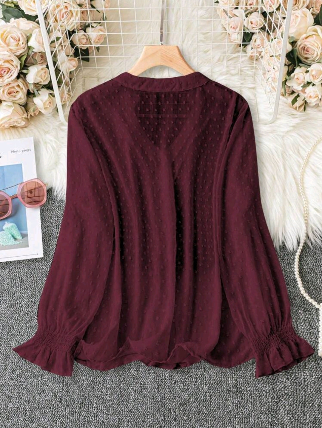 Maroon top, 1XL