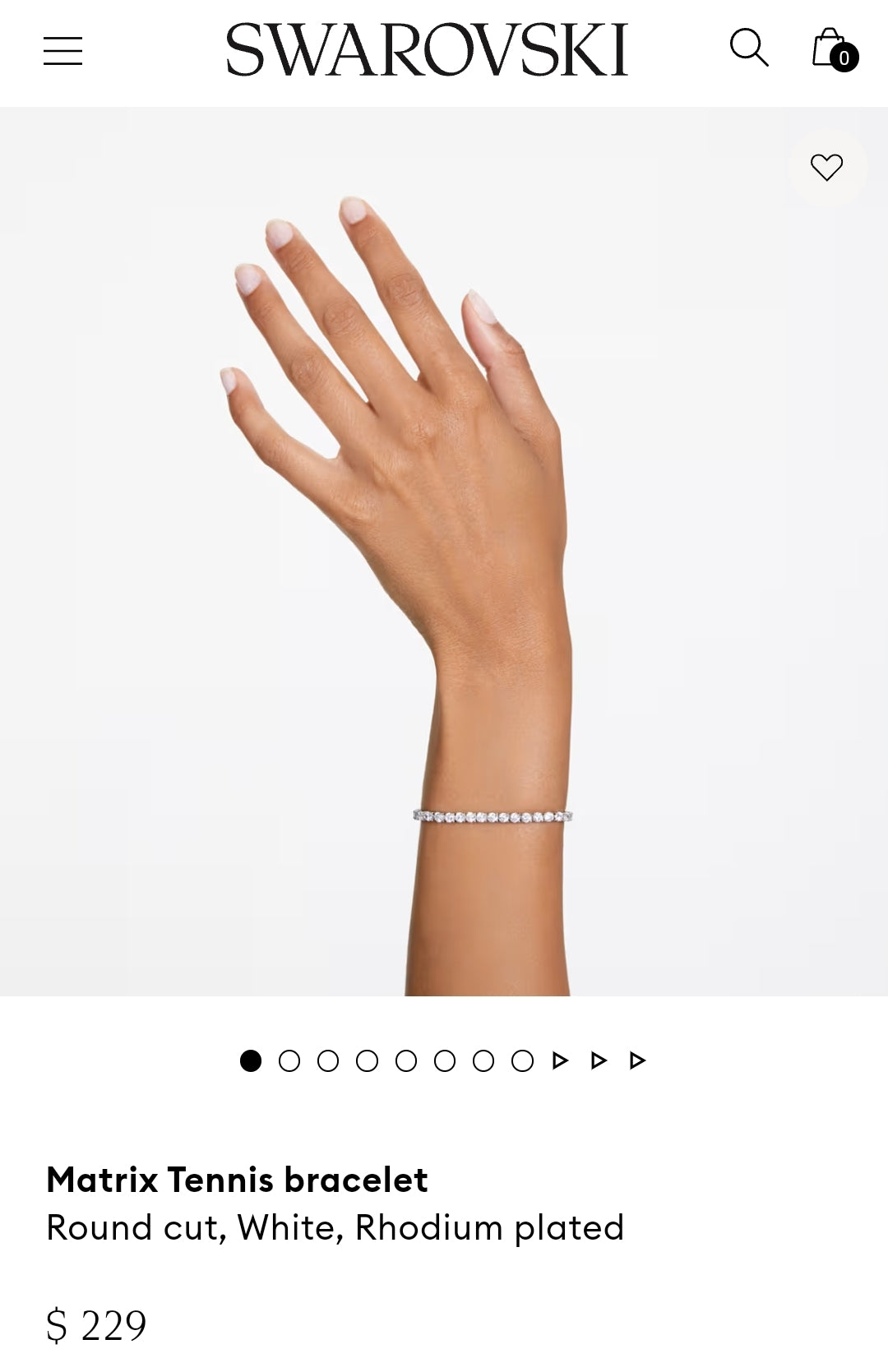 Bracelet - Rhodium & swarovski crystal