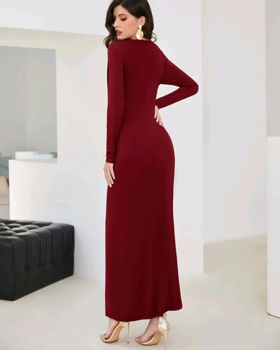 Dress,S, colour Reddish maroon
