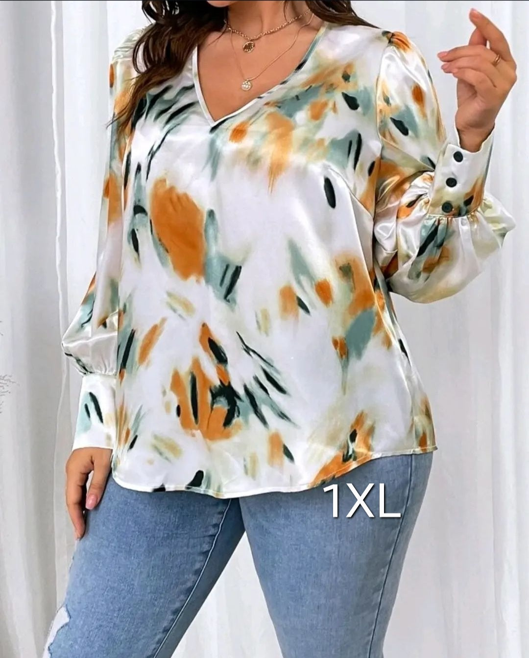 Satin top, 1XL