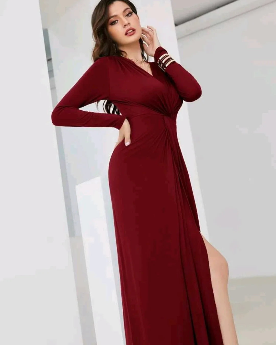 Dress,S, colour Reddish maroon