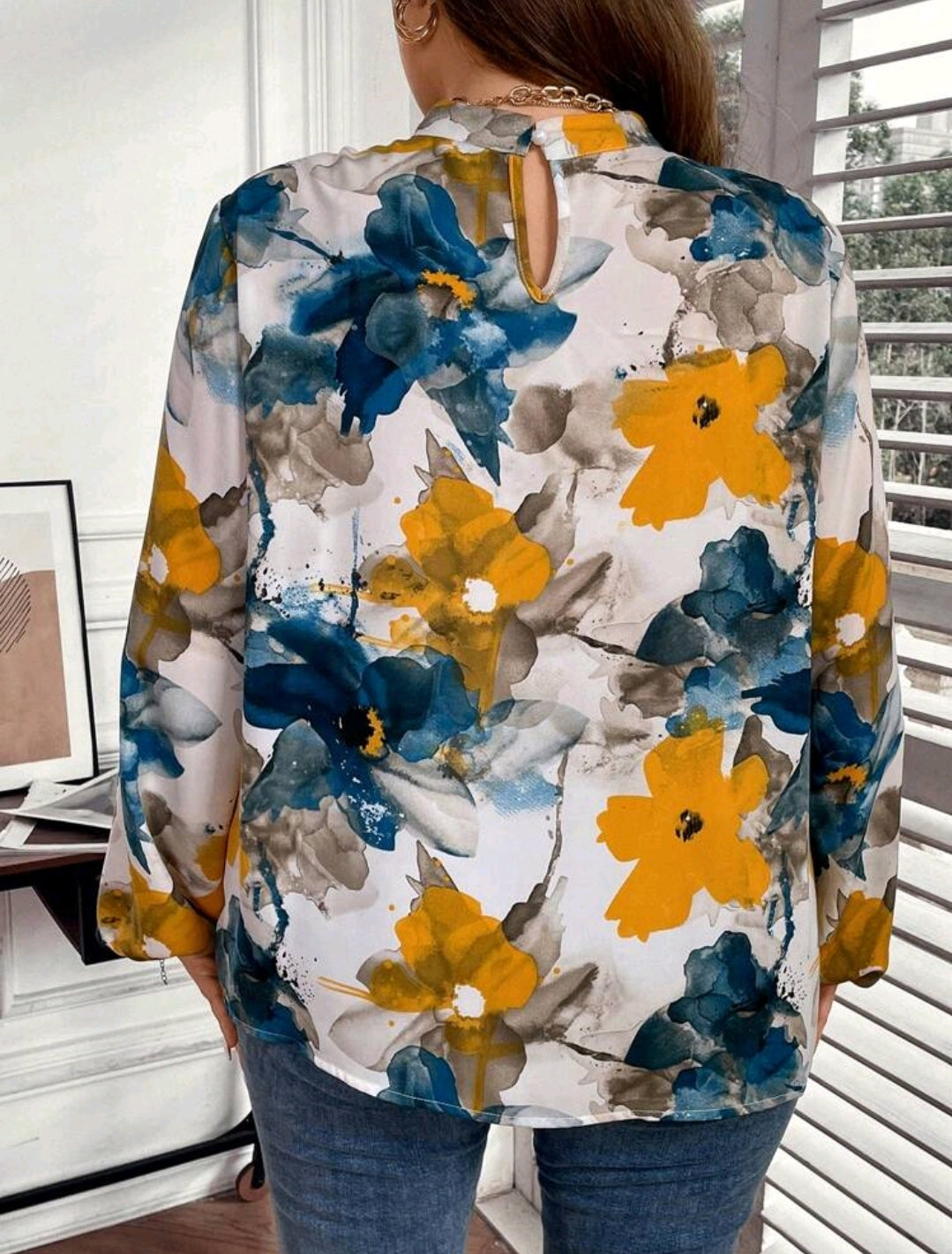 Y&B flower top, 0XL