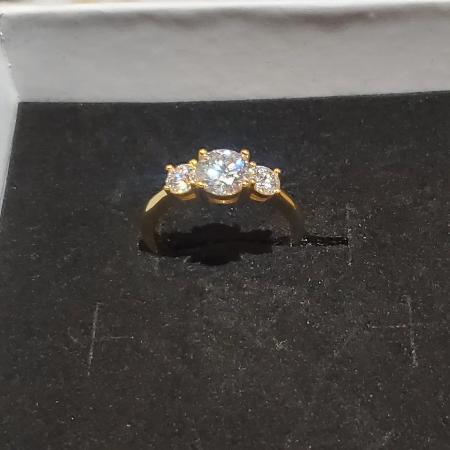 Gold Ring , Engagement Ring threestone
